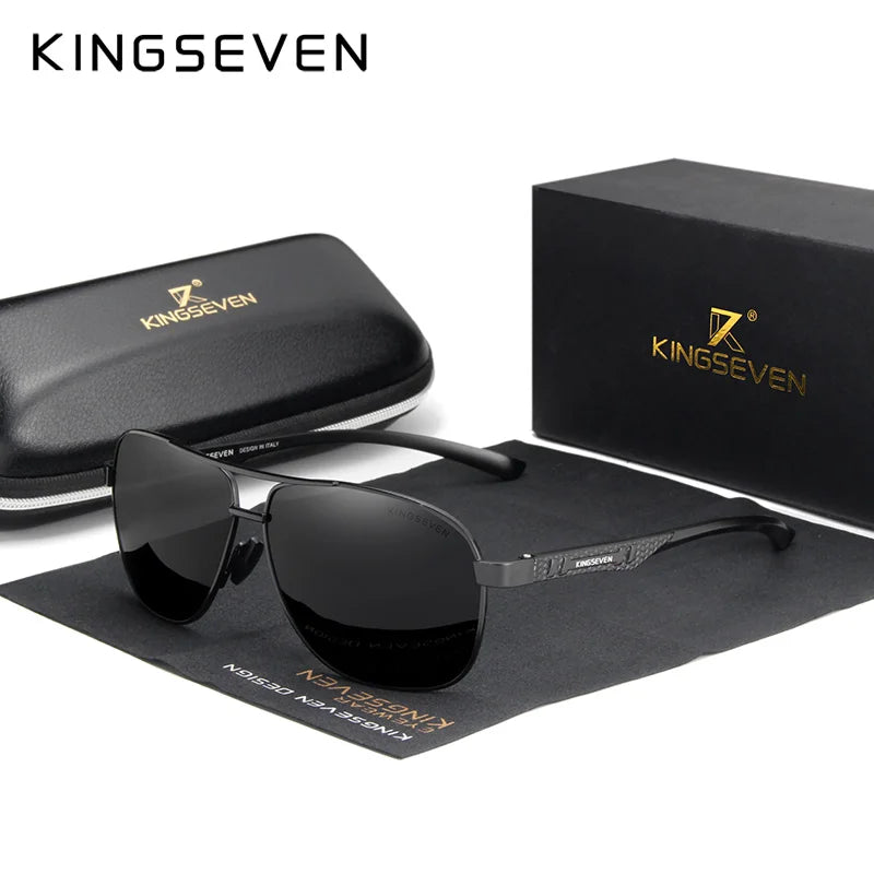 KINGSEVEN New Aluminum Men Fashion Sun Glasses Travel Driving Male Eyewear Oculos band sunglasses N7188