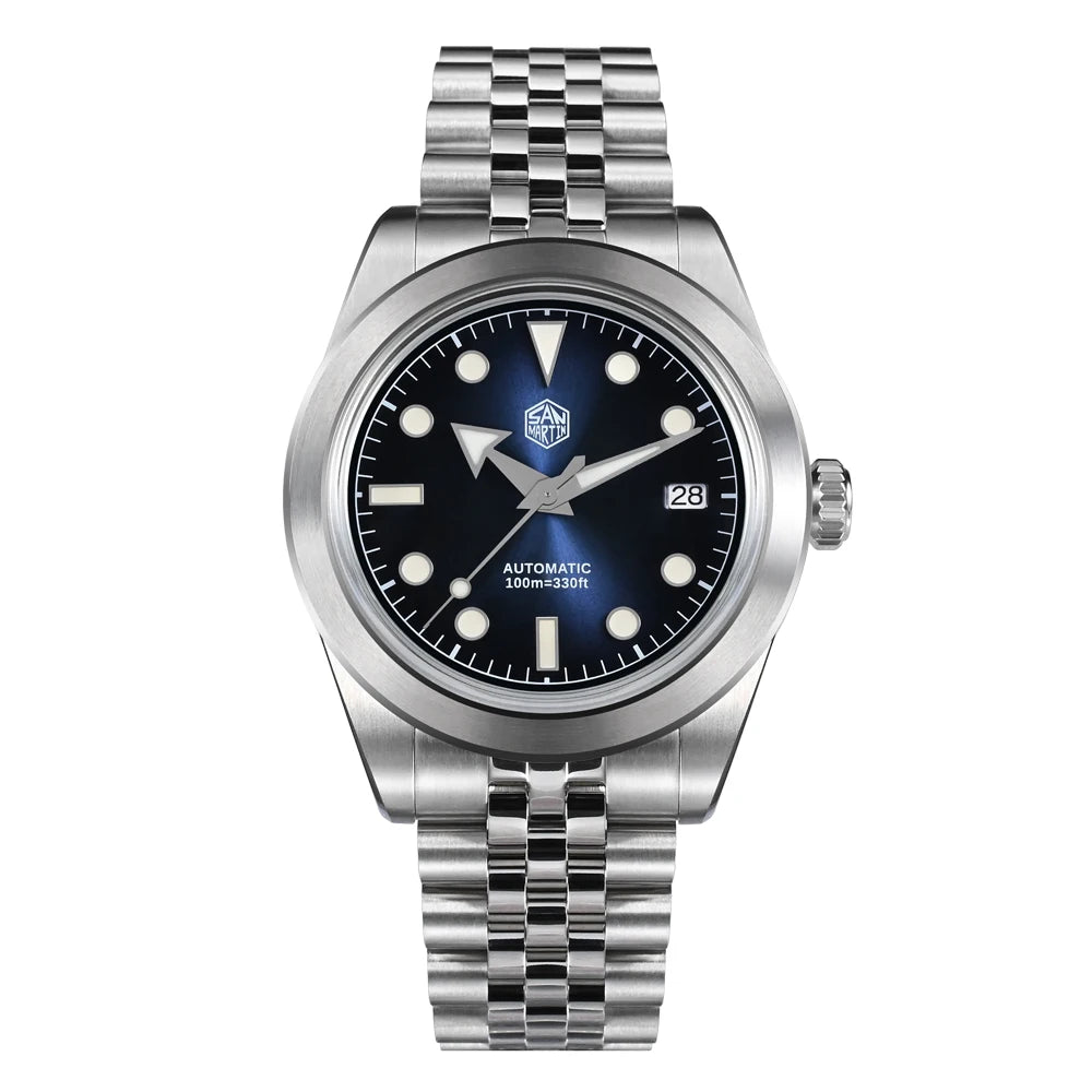 San Martin New 39mm Sport Watch Enamel Dial NH35 Automatic Mechanical Men Dress Watch Sapphire Waterproof 100m Luminous SN0053