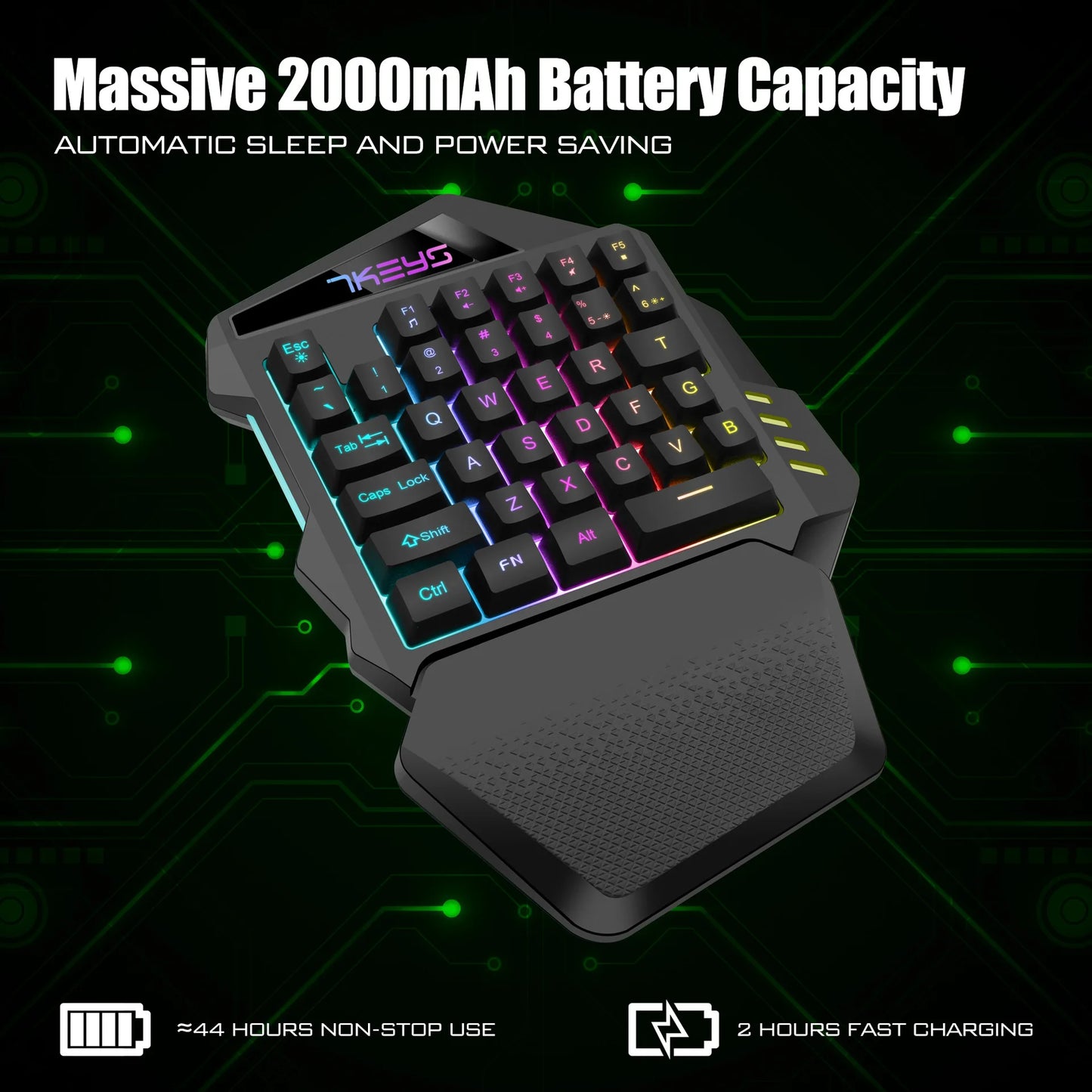 One-handed gaming keyboard 2.4G wireless charging model RGB luminous left-handed gaming keyboard