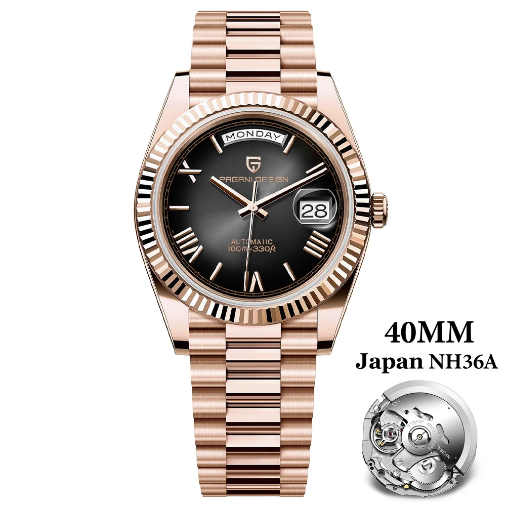 PAGANI DESIGN 2025 New Date Week 40MM Men's Watches Brand Luxury Gold Automatic Watch Men Waterproof Mechanical Wrist watch Men