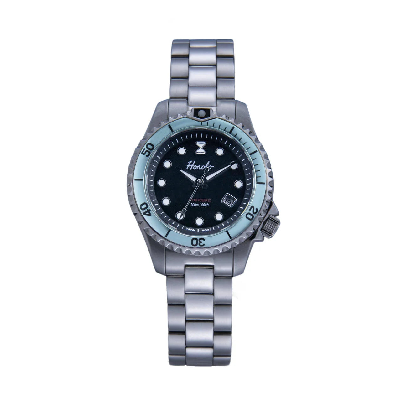 Horolo Women' Watches Japan Solar Movement 30mm Luminous Water Resistant Sapphire stainless steel Luxury Watch Gift For Wife