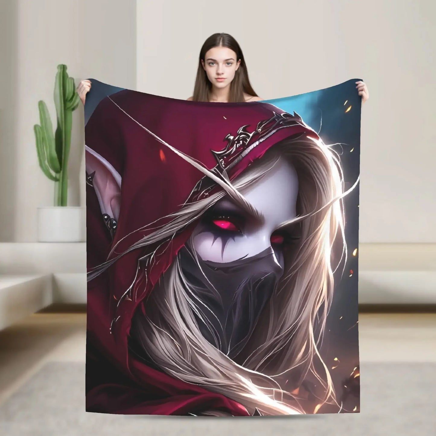 WOW World of Warcraft Arthas Retro Game Flannel Blanket Super Warm Throw Blanket for Bedroom Camping Bedspread Sofa Bed Cover