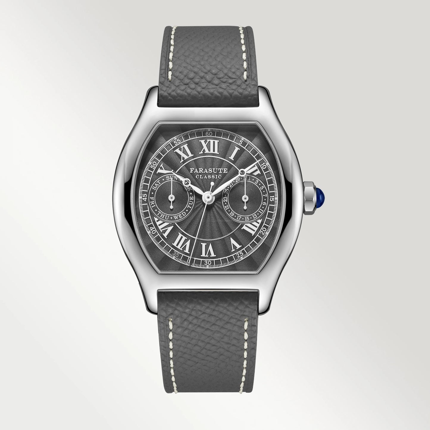 FARASUTE 36mm Luxury Retro Men Quartz Watch VH64 Movement Stainless Steel Sports Fashion Sapphire Glass Waterproof Watch Relogio