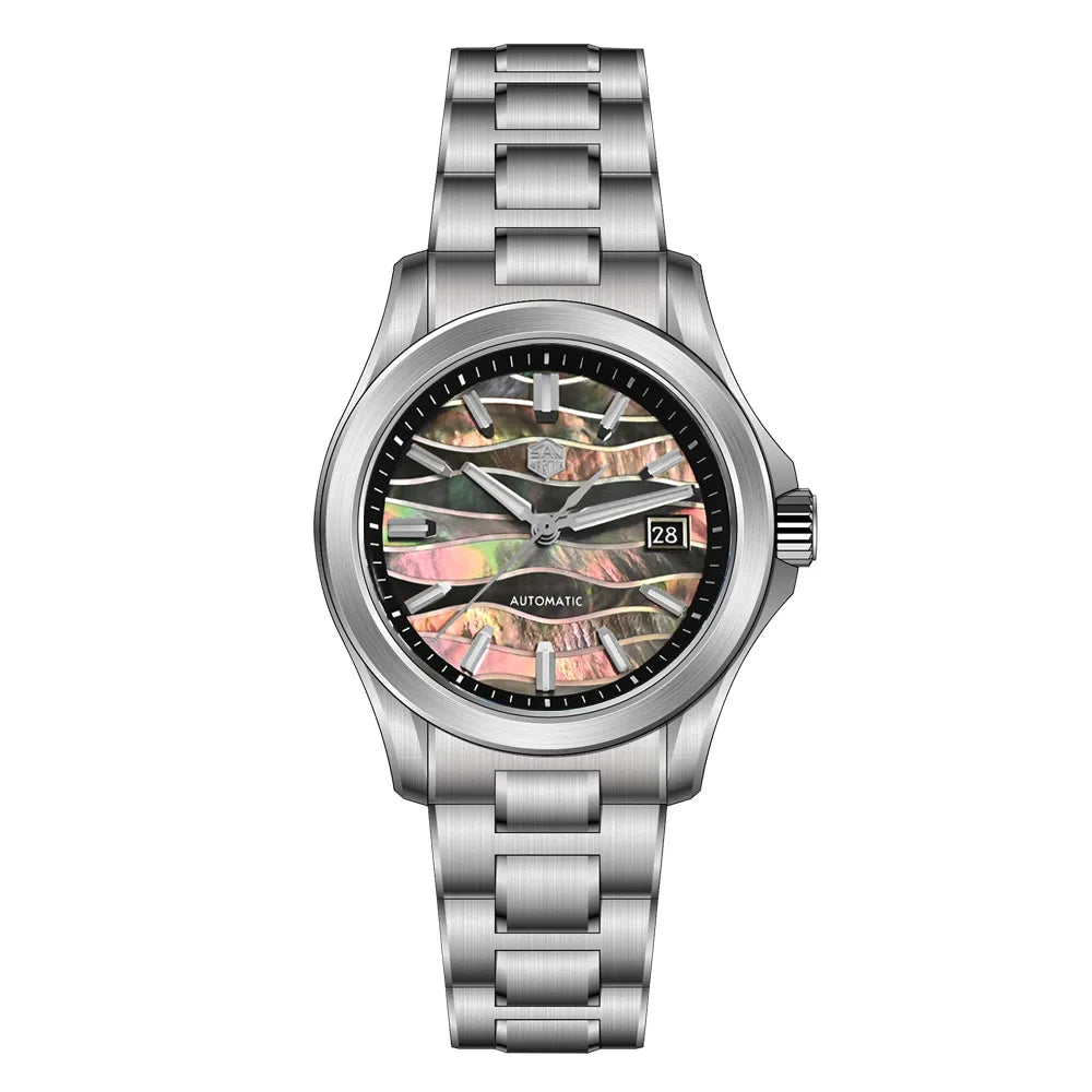 San Martin Official 39mm Guilloche MOP Dial Gada Watch Miyota 9015 Luxury Men's Automatic Mechanical Watches 10 ATM reloj SN0150