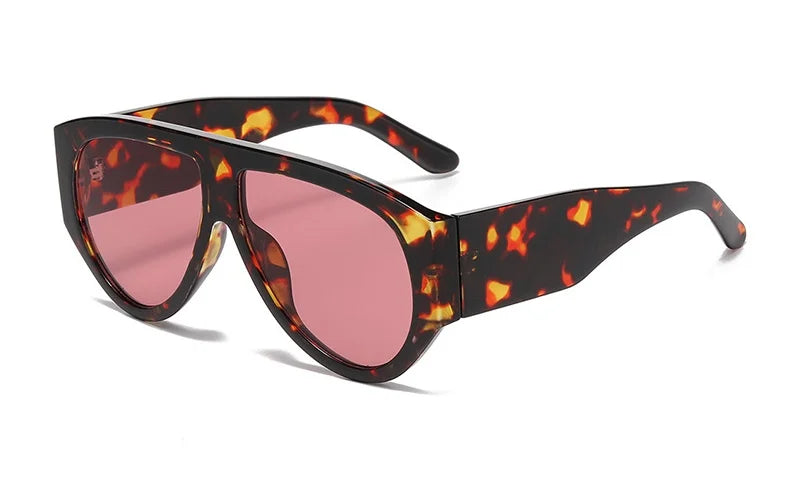 Oversized Pilot Sunglasses Women Fashion 2026 Luxury Big Frame One Piece Gradient Sunglasses Retro Classic Thick Shades