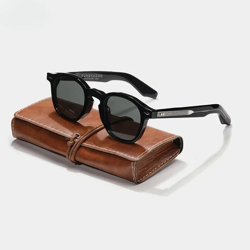 High QualityTortoiseshell Round Frame Handmade Sunglasses Designer Men Acetate Women's Beach Sun UV400 Sunglasses Can Be Carved