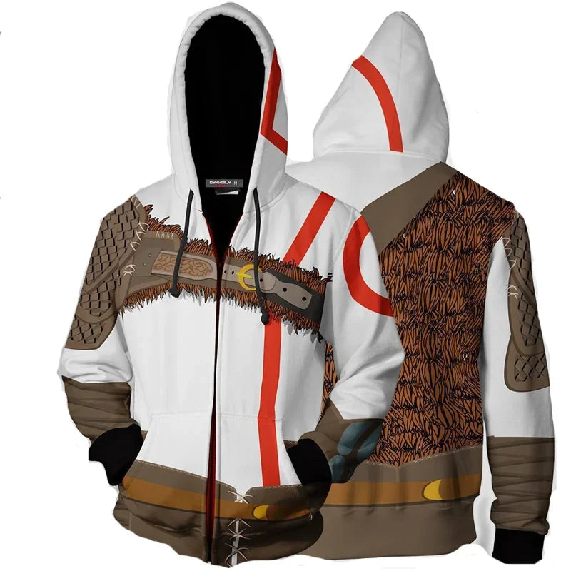 DY20Anime God of War Hoodie Cosplay Kratos Jacket Polyester Casual Coat Costumes Sportswear custom custom size25
