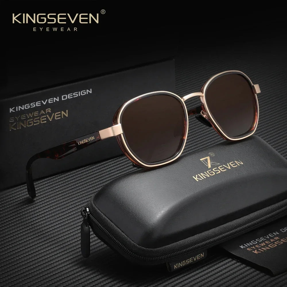 KINGSEVEN Small Round Sunglasses Men Polarized Women Eyewear Retro Style Luxury Travel Glasses Shades UV400