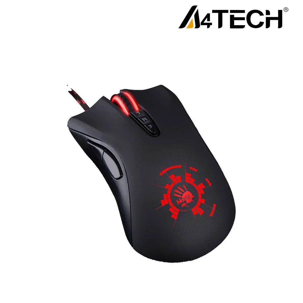 Drátová myš A4Tech Bloody A91 s okamžitým makrem na jedno kliknutí, makro jednotkou Io1.1, optickým enginem a 8 programovatelnými makry pro gaming