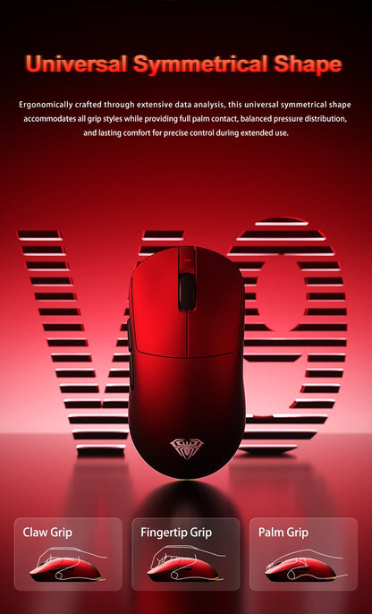 Aula V9 Ultra Wireless – bezprzewodowa mysz gamingowa e-sportowa, podwójne 8k, 3 tryby, PAW 3950, 8k, 55g, lekka ergonomiczna mysz, personalizowane akcesorium PC