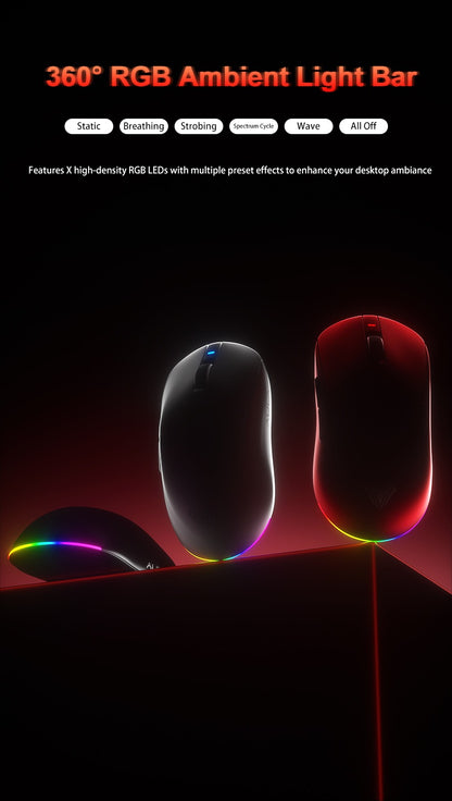 Aula V9 Ultra Wireless – bezprzewodowa mysz gamingowa e-sportowa, podwójne 8k, 3 tryby, PAW 3950, 8k, 55g, lekka ergonomiczna mysz, personalizowane akcesorium PC