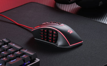 Herní myš Redragon M990 MMO, 32000 DPI, vysoce přesná kabelová RGB myš pro hráče s 23 programovatelnými tlačítky, 16 bočních makro klávesami