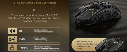 ATTACK SHARK R5 Ultra Carbon Fiber trådløs 8K gamingmus 39g SUPERLIGHT, PixArt PAW3950MAX gamingsensor, 8000Hz trådløs polling