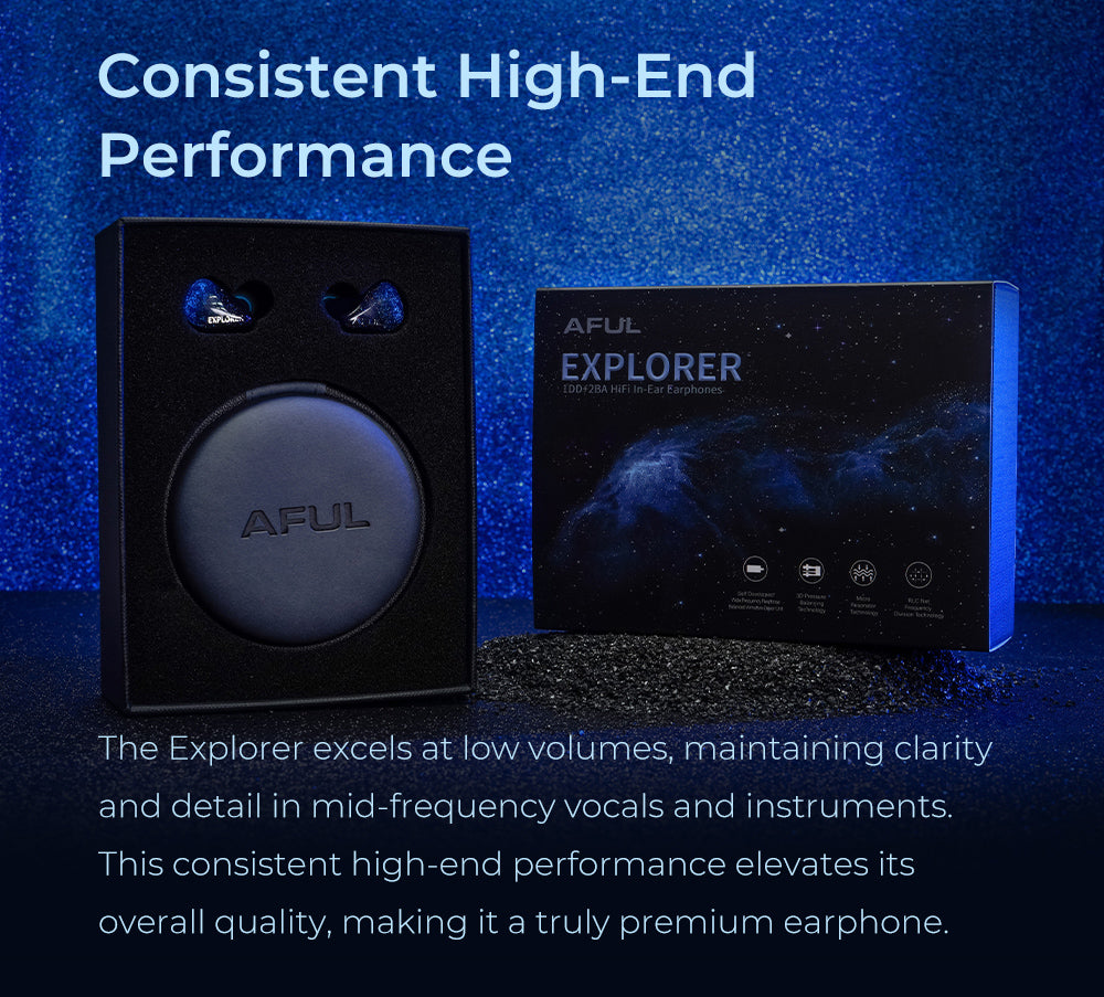 HiFiGo AFUL Explorer Wired Hybrid Earphones 1DD+2BA Hybrid In-Ear Monitors 3D Printed Acoustic Tube RLC Division HiFi Earbuds