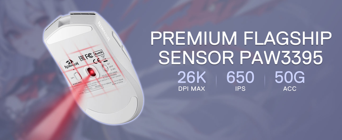 Herná myš Redragon M916AK PRO 3-Mode Anime 42G Ultra-Light 26K DPI s plne programovateľnými tlačidlami