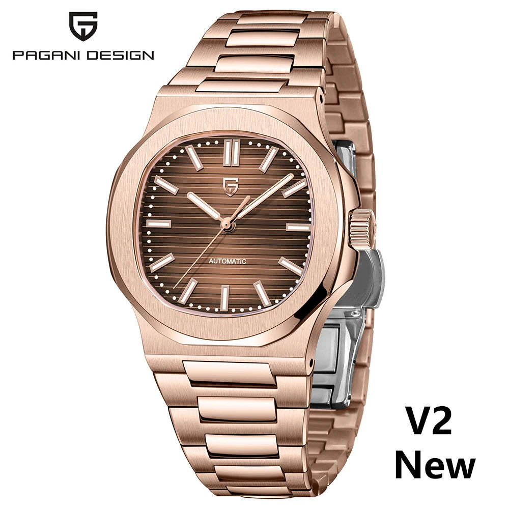 PAGANI DESIGN 2026 New Luxury Automatic Watch  Men Mechanical Wristwatch Stainless Steel Sapphire glass 40MM Barrel dial Watch