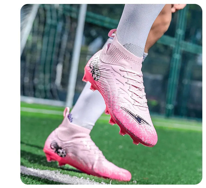 Men Football Boots Non-Slip High-quality Soccer Shoes Grass Cleats High-top Futsal Sneakers Match for Training Competition