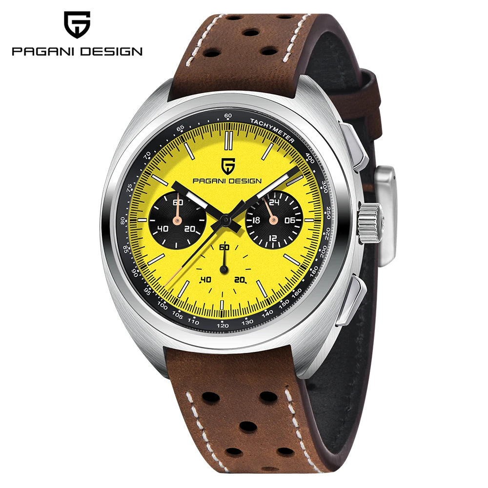 Retro Men's Watch PAGANI DESIGN 2026 New Collection, Quartz Chronograph, Japanese VK63 Sapphire Glass, Local Shipping