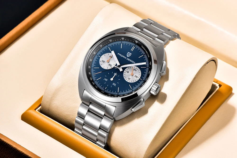 Retro Men's Watch PAGANI DESIGN 2026 New Collection, Quartz Chronograph, Japanese VK63 Sapphire Glass, Local Shipping