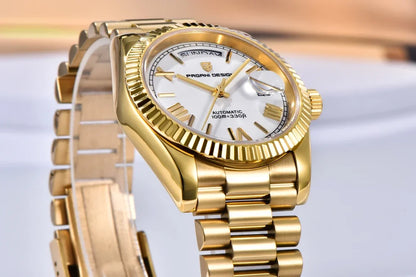 New Watch man PAGANI DESIGN D36 gold Rose Luxury automatic mechanical waterproof glass Sapphire AR stainless steel Date gift Man