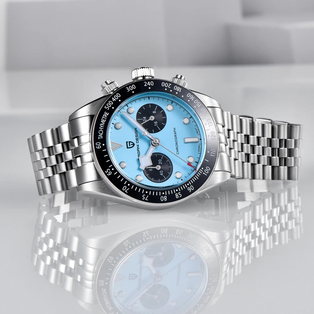New PAGANI DESIGN 2026 Panda Retro Mens Watch Luxury Quartz Watch Men Speed Chronograph AR Sapphire Luminous Local Shipping