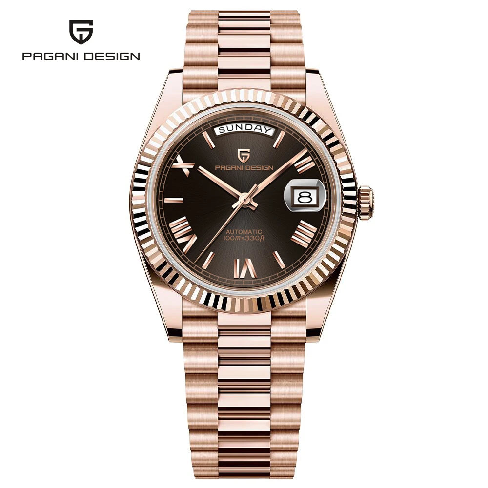 New Watch man PAGANI DESIGN D36 gold Rose Luxury automatic mechanical waterproof glass Sapphire AR stainless steel Date gift Man