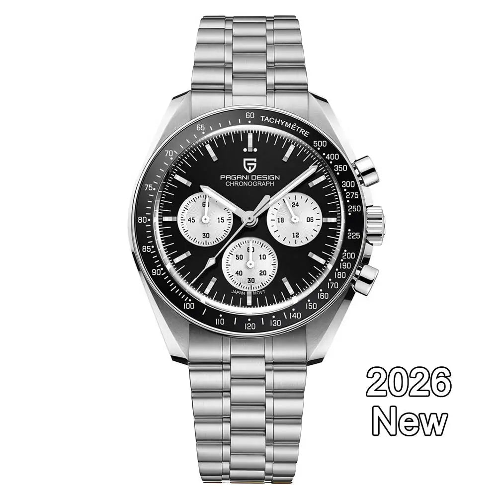 PAGANI DESIGN New men’s watches, luxury quartz watch, speed chronograph, AR sapphire glasses, 100M water-resistant, business watch 2026, EU local shipping