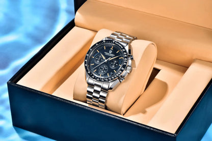 PAGANI DESIGN New men’s watches, luxury quartz watch, speed chronograph, AR sapphire glasses, 100M water-resistant, business watch 2026, EU local shipping