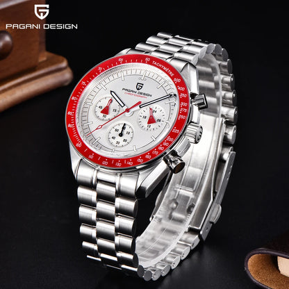 PAGANI DESIGN 2026 New Red Men's Watches Luxury Quartz Wrist Watch For Men Chronograph Automatic Date Waterproof Local Shipping
