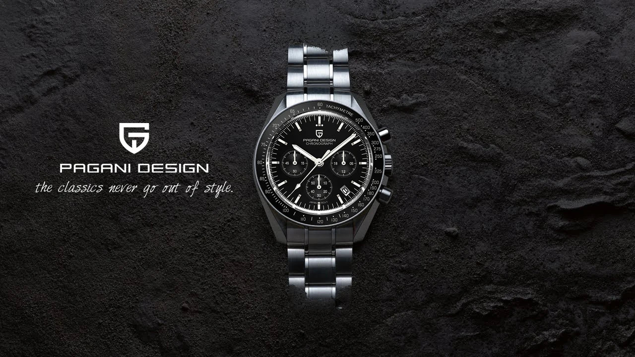 PAGANI DESIGN New men’s watches, luxury quartz watch, speed chronograph, AR sapphire glasses, 100M water-resistant, business watch 2026, EU local shipping