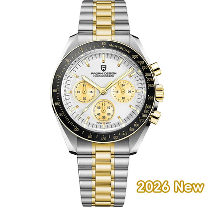 PAGANI DESIGN New men’s watches, luxury quartz watch, speed chronograph, AR sapphire glasses, 100M water-resistant, business watch 2026, EU local shipping