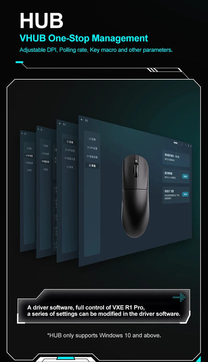 Mouse de gaming wireless ATK VXE Dragonfly R1 Pro MAX PAW3395 R1 SE Plus, mouse FPS esports personalizat, reîncărcabil și ultraușor