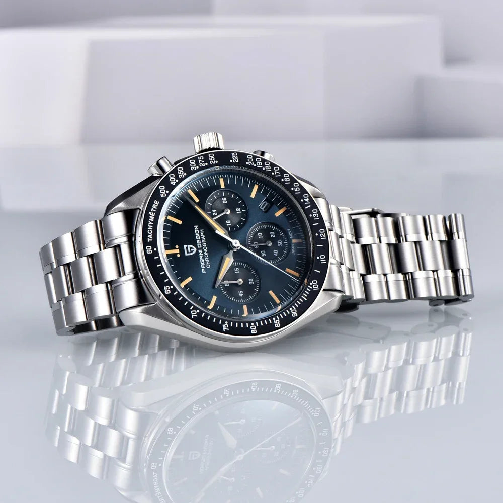 New man Watch PAGANI DESIGN Saturn men's top luxury Quartz Watch for men, sports chronograph, Sapphire Glass AR, glasses ceramic light, waterproof, stainless steel, ideal gift
