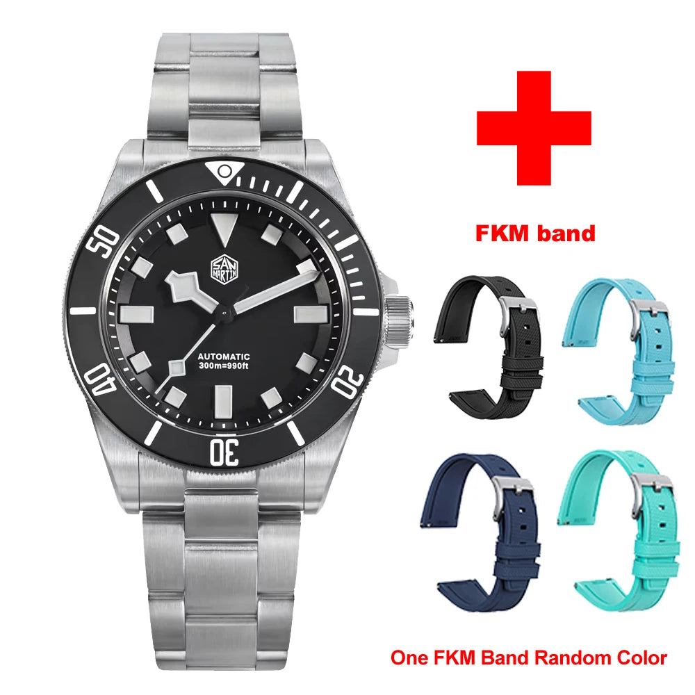  San Martin Grade5 Titanium Watch SN0121TD PT5000/ST2130 Automatic Movement Watch 300M Waterproof Adjustable Clasp Wristwatch