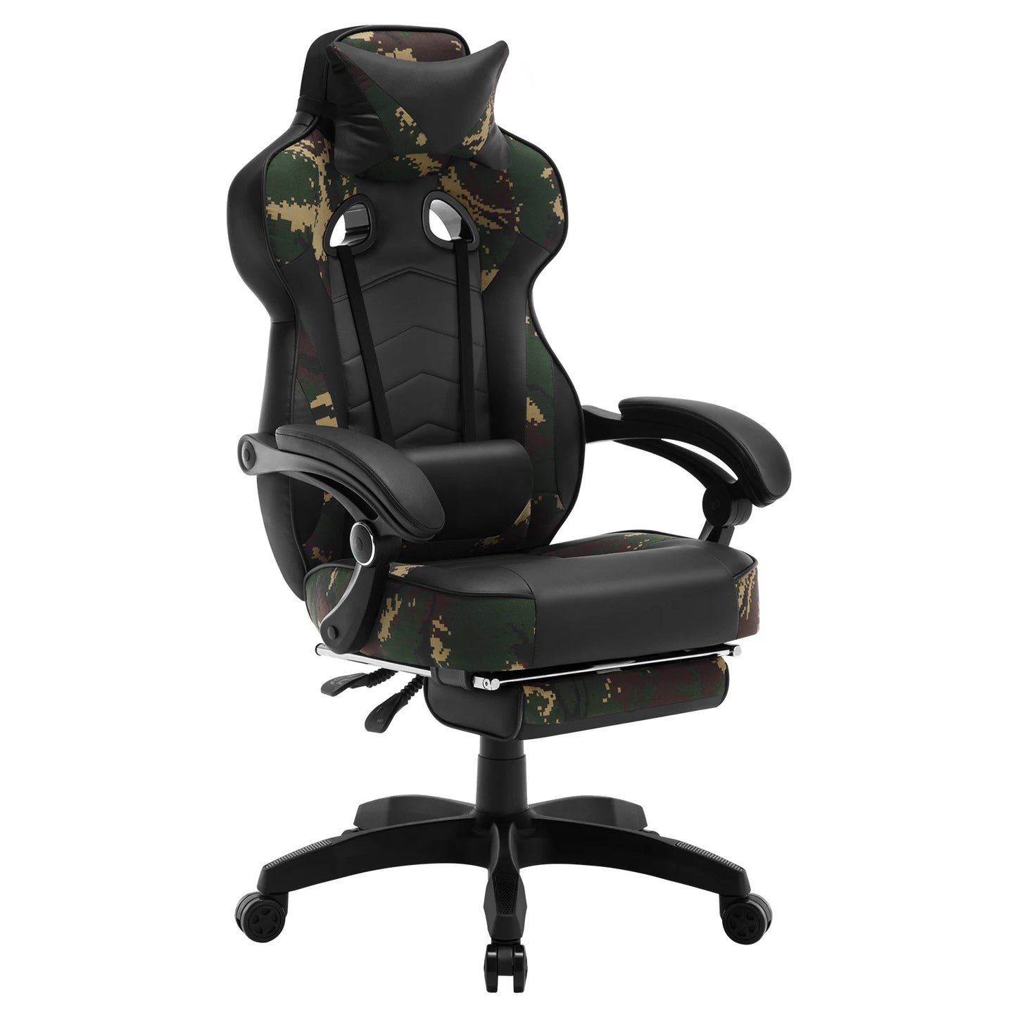 WOLTU Swivel  Gaming Racing Chair Desk Office Computer Chair Sports Seat with Headrest Lumbar Cushion Footrest Gamer Chair