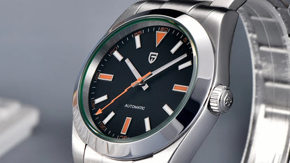 PAGANI DESIGN 2026 New Green Glass Men's Mechanical Watches Automatic Watch Men AR Sapphire crystal Stainless steel Wristwatch