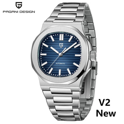 PAGANI DESIGN 2026 New Luxury Automatic Watch  Men Mechanical Wristwatch Stainless Steel Sapphire glass 40MM Barrel dial Watch