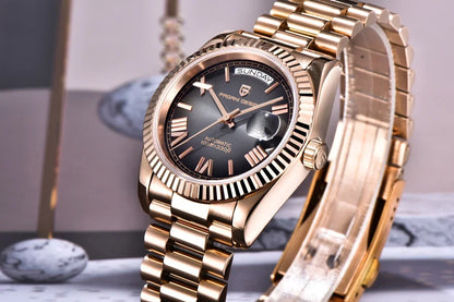 New Watch man PAGANI DESIGN D36 gold Rose Luxury automatic mechanical waterproof glass Sapphire AR stainless steel Date gift Man