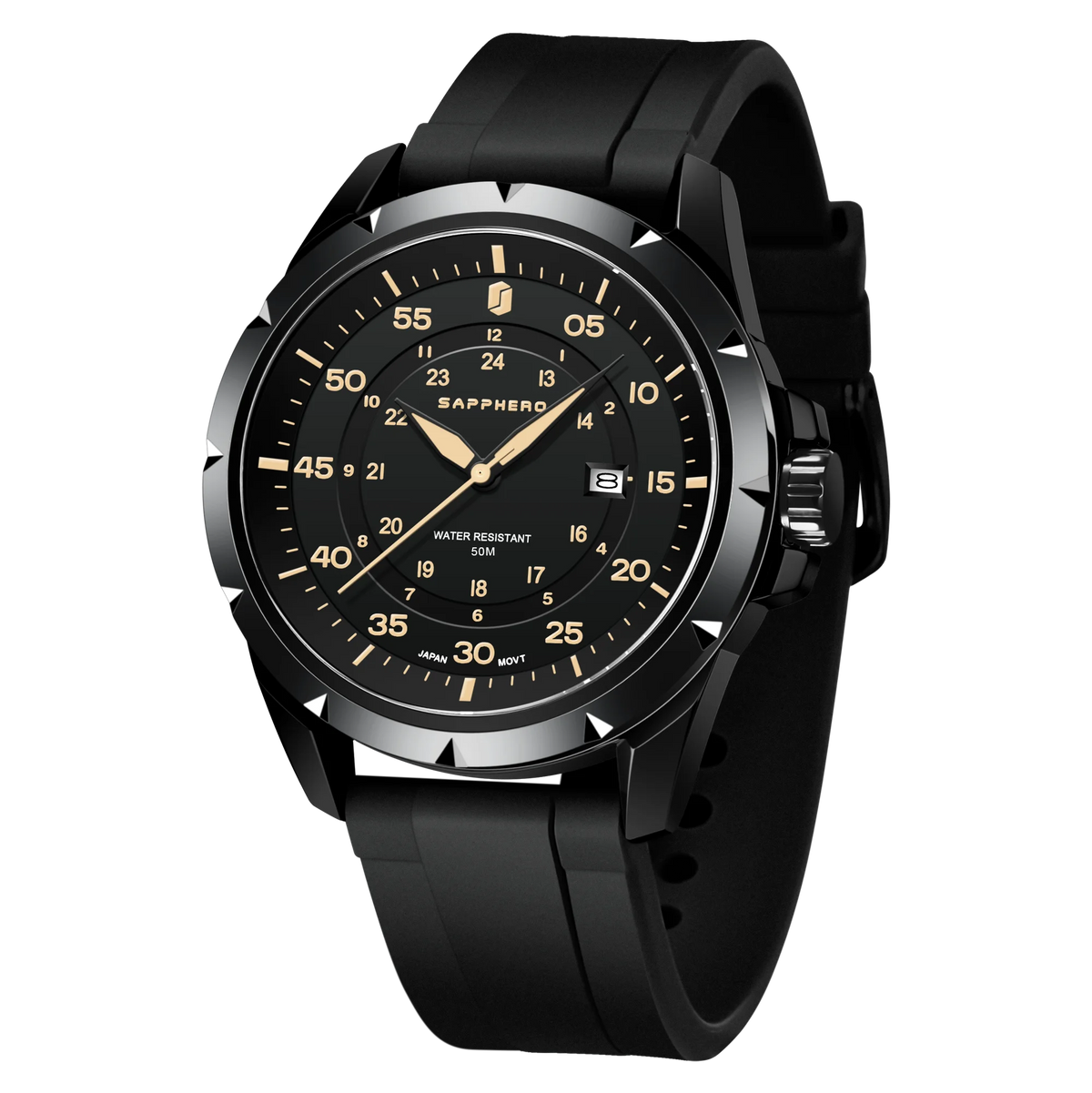Montre pour homme SAPPHERO – Montre à quartz de luxe, étanche jusqu'à 50 m, équipée d'un mécanisme importé et d'un boîtier en acier inoxydable – Une idée cadeau idéale pour homme.