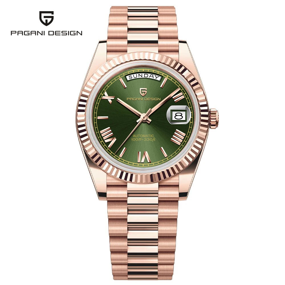 New Watch man PAGANI DESIGN D36 gold Rose Luxury automatic mechanical waterproof glass Sapphire AR stainless steel Date gift Man