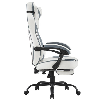 WOLTU Swivel Gaming Chair with Pocket Spring Cushion Ergonomic Office Chair Wide Seat Footrest Rotatable Computer Armchair
