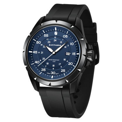 Montre pour homme SAPPHERO – Montre à quartz de luxe, étanche jusqu'à 50 m, équipée d'un mécanisme importé et d'un boîtier en acier inoxydable – Une idée cadeau idéale pour homme.