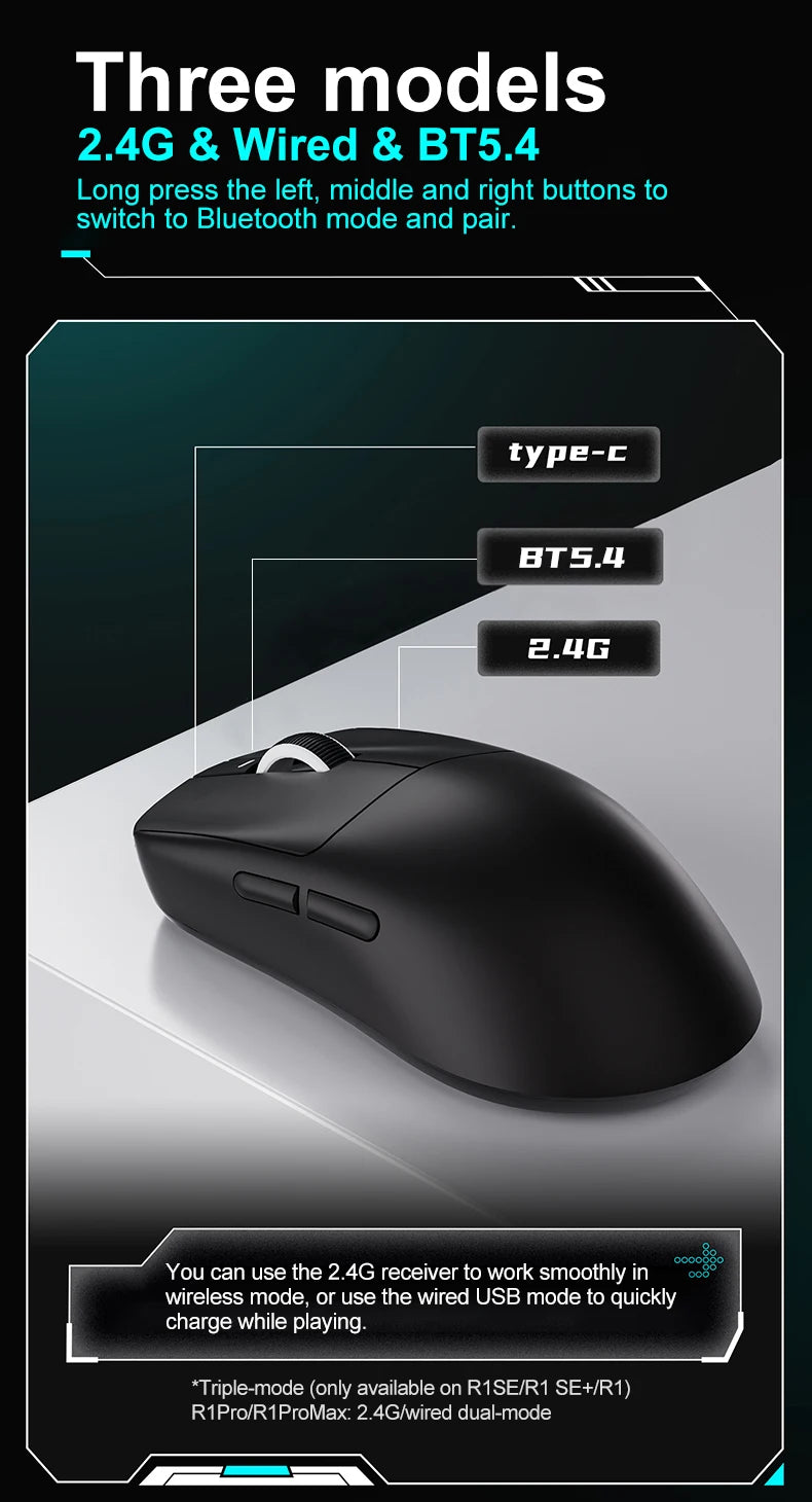 ATK VXE Dragonfly R1 Pro MAX bežični gaming miš PAW3395 R1 SE Plus prilagođeni Esports FPS miš, punjiv i lagan
