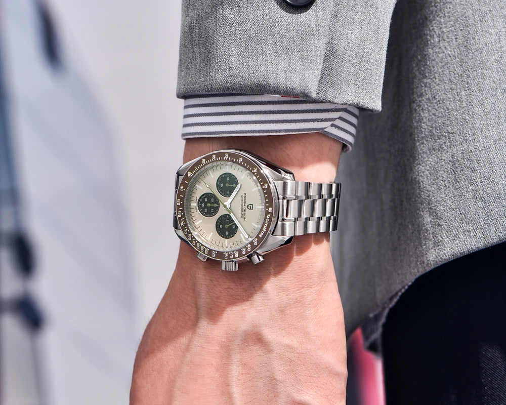 PAGANI DESIGN New men’s watches, luxury quartz watch, speed chronograph, AR sapphire glasses, 100M water-resistant, business watch 2026, EU local shipping