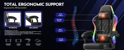 GTPLAYER Gaming chair Office Chair Gaming Chair with LED Light Bar Gamer chair Backrest with storage s bag Ergonomic