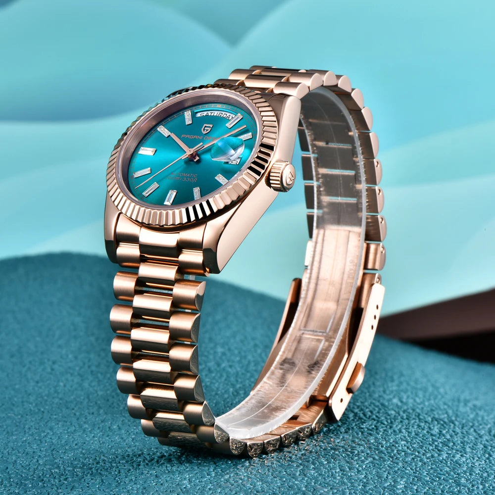 New Watch man PAGANI DESIGN D36 gold Rose Luxury automatic mechanical waterproof glass Sapphire AR stainless steel Date gift Man