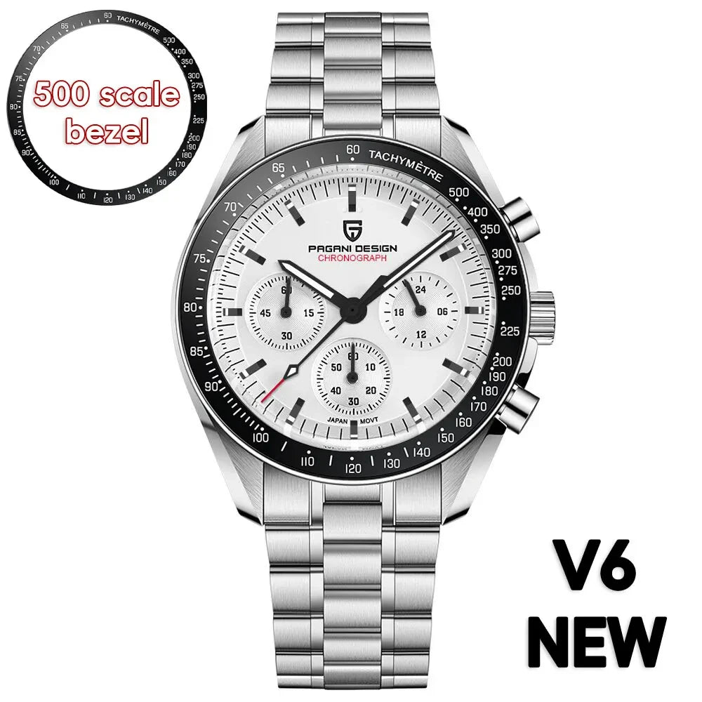 PAGANI DESIGN New men’s watches, luxury quartz watch, speed chronograph, AR sapphire glasses, 100M water-resistant, business watch 2026, EU local shipping