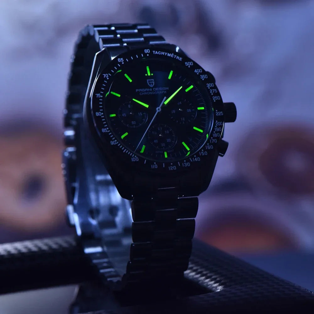 New man Watch PAGANI DESIGN Saturn men's top luxury Quartz Watch for men, sports chronograph, Sapphire Glass AR, glasses ceramic light, waterproof, stainless steel, ideal gift