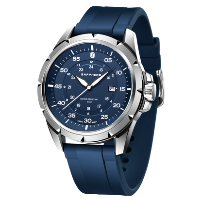 Montre pour homme SAPPHERO – Montre à quartz de luxe, étanche jusqu'à 50 m, équipée d'un mécanisme importé et d'un boîtier en acier inoxydable – Une idée cadeau idéale pour homme.