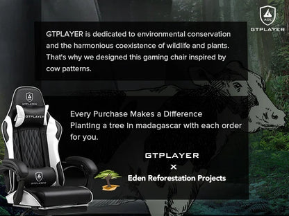 GTPLAYER Gaming chair Gamer chair Ergonomic Office Chair Footrest Adjustable Loin & Pillows Gaming Chair